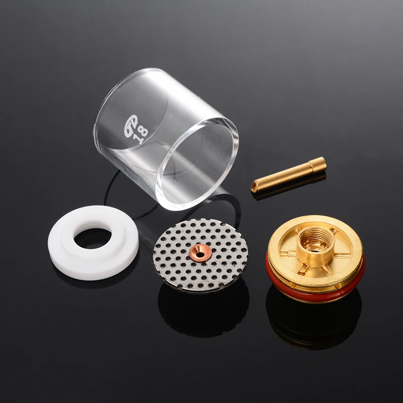 5pcs/set Tig Welding Torch Stubby Cup Gas Collet Body Lens Kit for WP-9/20/25 3/32" 2.4 mm TIG Welding Torch