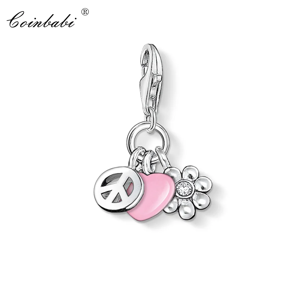 

Кулон женский из серебра 2018 пробы, с подвеской «Love & Peace»