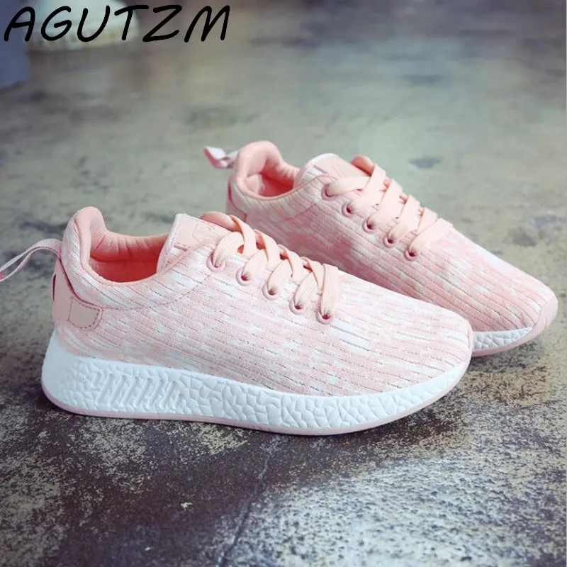 

AGUTZM Fashion Trainers Sneakers Women Lace Up Casual Shoes Air Mesh Grils Basket Femme Wedges Ladies Canvas Shoes