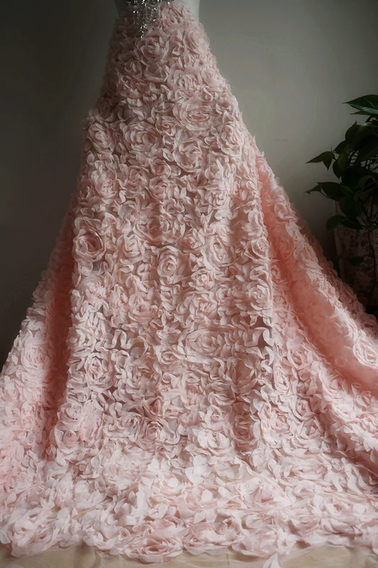 3d rose lace fabric