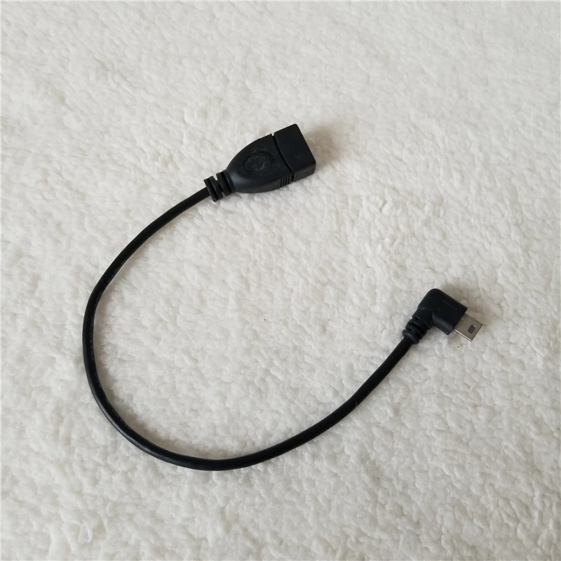 Мини USB 90 градусов правый угол папа к Тип Женский OTG конвертер данных удлинитель