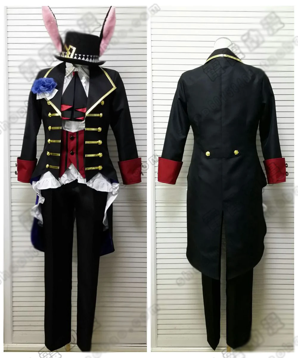 

Anime Tsukiuta Mutsuki Hajime Black Rabbit Kingdom Jan.Figure Cosplay Costume Full set Uniform SJ Suit Halloween Costume
