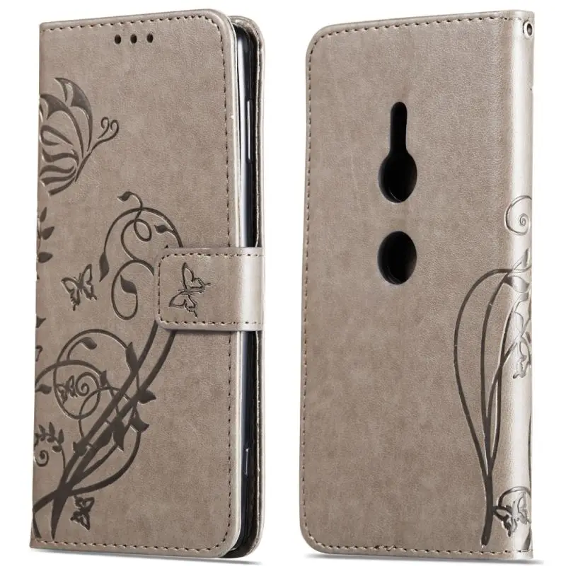 

Case For Sony Xperia XZ2 Compact M2 M4 Aqua Z3Mini Z3Compact Book Style Wallet Leather Phone Case Emboss Butterfly Cover P03Z