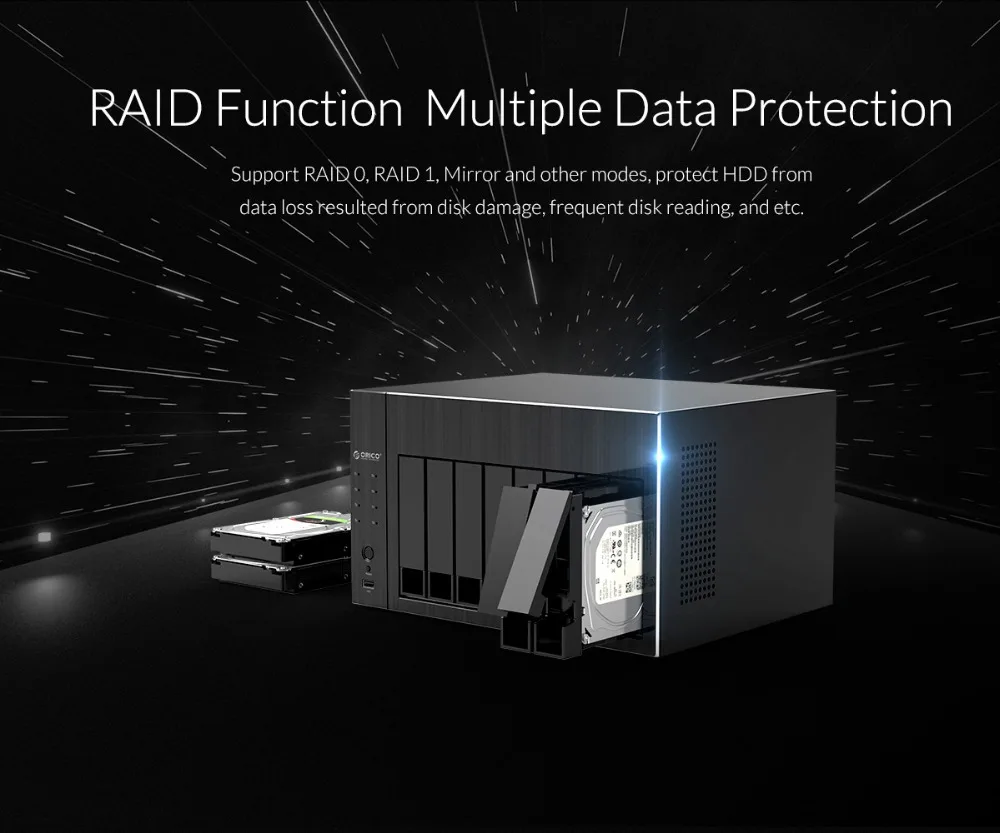 ORICO корпус для внешнего жесткого диска 2,5 3,5 ''NAS 8-Bay, устройство для хранение жестких дисков с RAID Gen7 SATA USB 3,0 HDMI RJ45 аудио USB2.0 корпус SSD 96 ТБ
