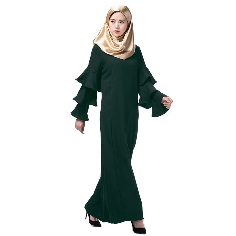 Турецкая одежда длинный рукав мусульманский платья женские свободные abaya О