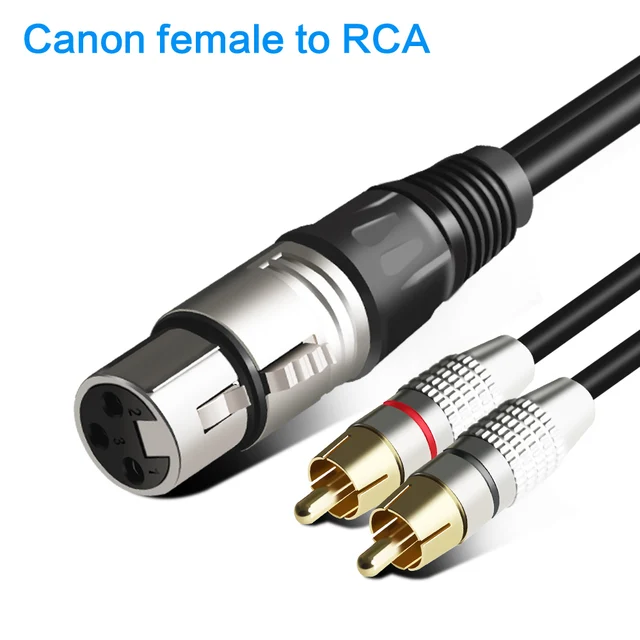 CANNON Female Double RCA Male Audio Line Two RCA Male CANNON Female