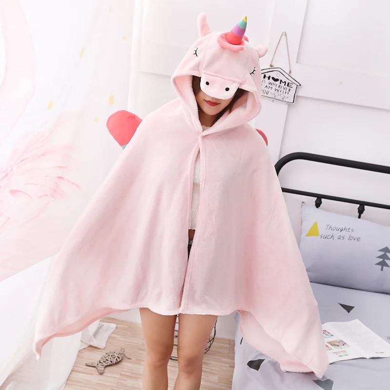 

1pc Cute 90cm*190cm Unicorn Cloak Blanket Plush Toys Stuffed Animals Unicorn Birthday Christmas Valentine Gifts Toys for Girls