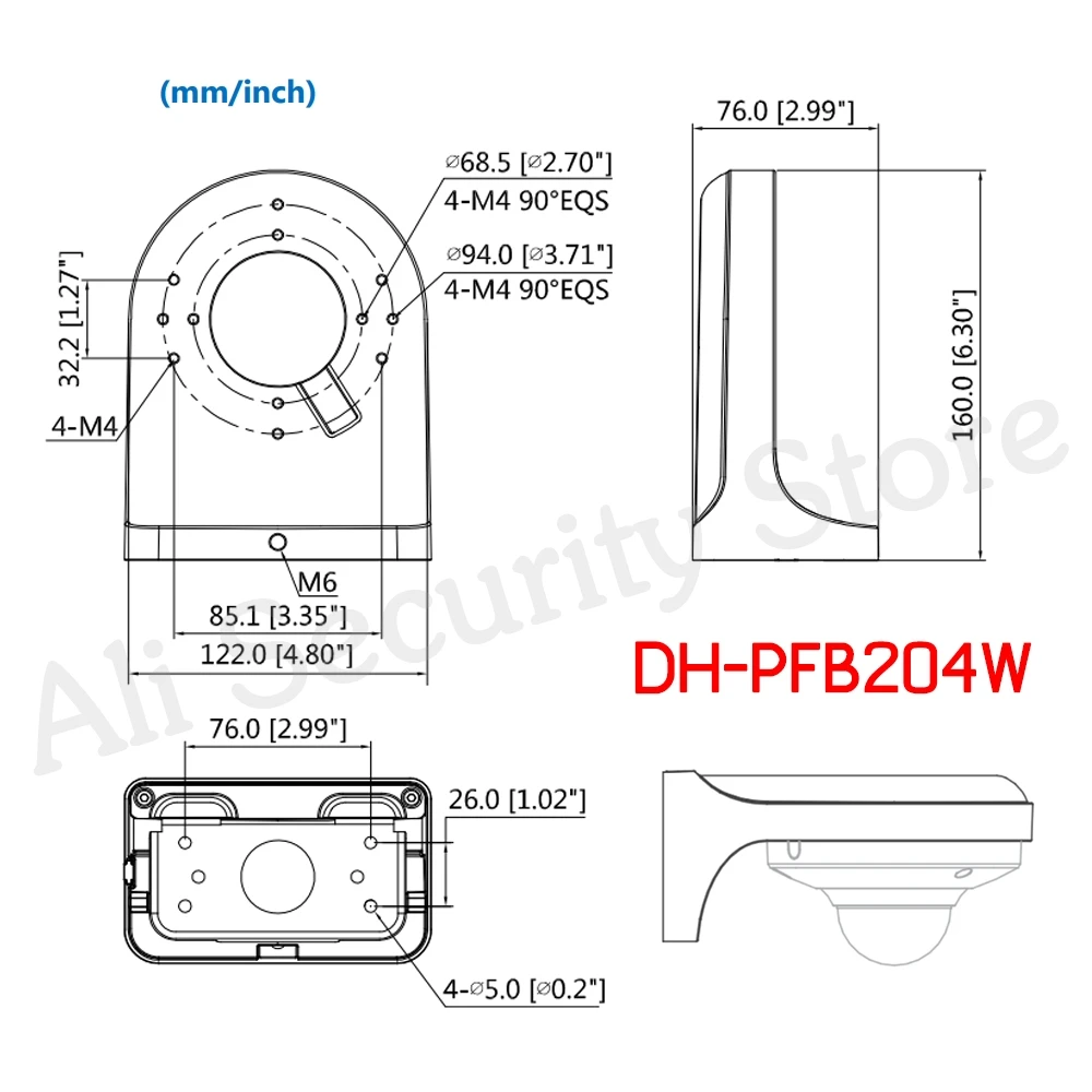 Dahua кронштейн PFB204W для DH ip-камеры водонепроницаемый настенный кронштейн костюм купольная камера видеонаблюдения DH-PFB204W