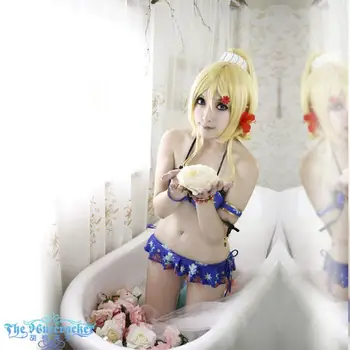 

Love Live! Ayase Eli Bikini Awaken Swimwear Uniforms Cosplay Costume Free Shipping