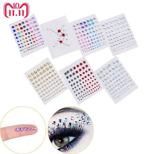 Sticker Sheet 77 Mini Stickers for Journal Planner Scrapbooks Crafts Cristal Eyes Dramatic Make-up Eyes Eyelashes 1 Half inch Tiny Clear Round Item 697637 