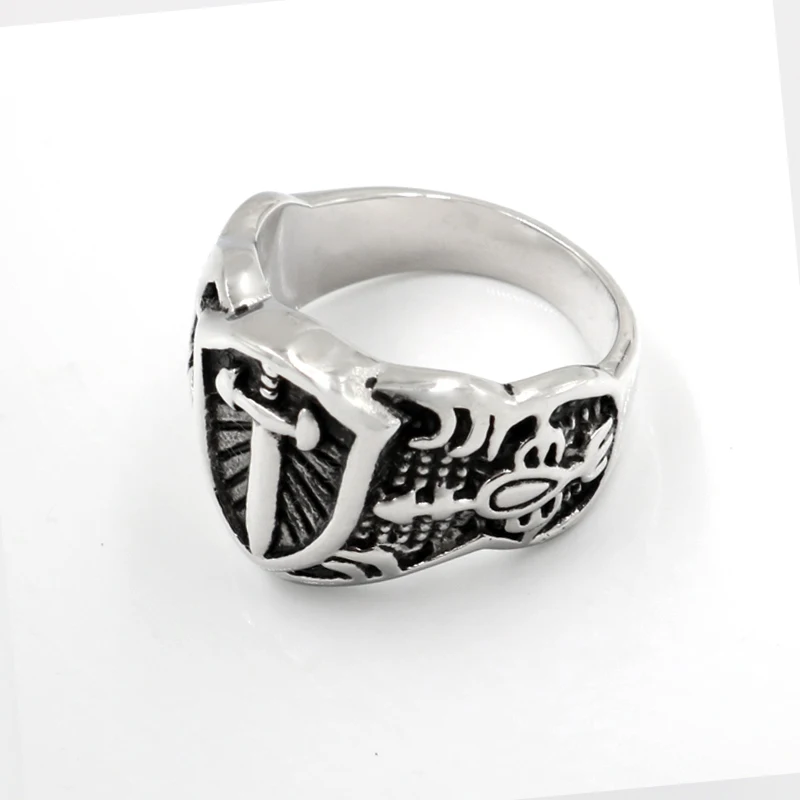 Мужское Винтажное кольцо в стиле ретро черное панк мужские байкерские кольца из