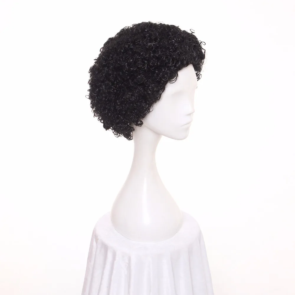 Ccutoo афро кудрявый черный синтетический парик парики с короткими волосами для Хэллоуина вечерние косплей костюм парик теплостойкое волокно