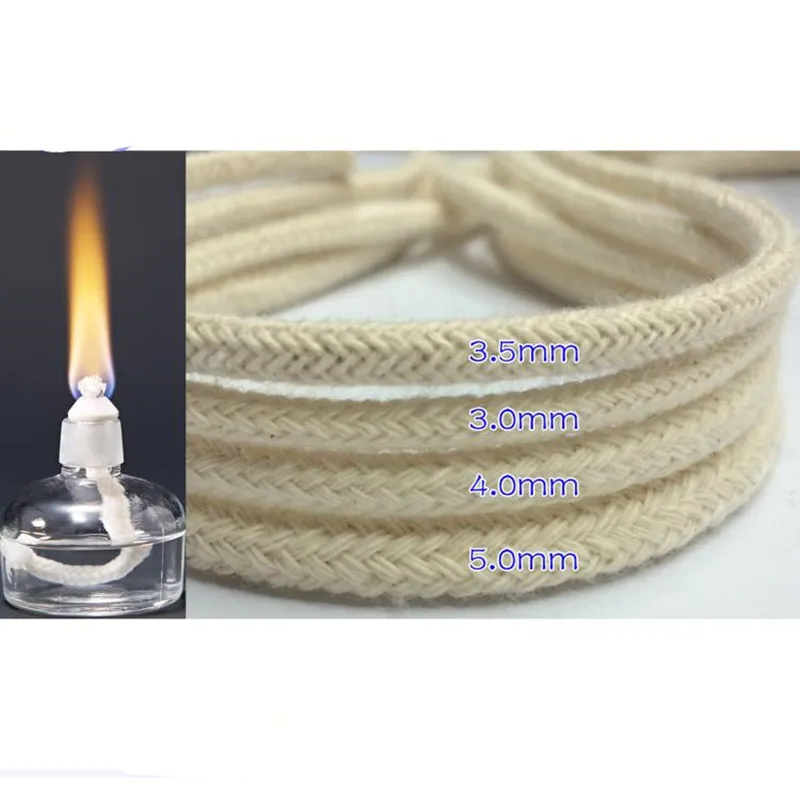 

Diameter 3-4-5mm smokeless alcohol lamp butter lamp wick rope solid core cotton rope natural color 10 meters