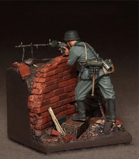 Масштаб 1/35 Неокрашенная полимерная фигурка машинка для стрельбы (без