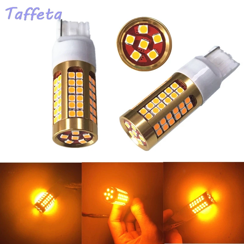 

2pcs Tail Light 7440 W21W T20 3030 78SMD Canbus LED Car Turn Signal Light Bulb Amber Yellow