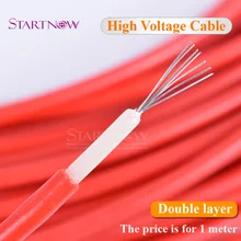 40KV 22AWG кабель высокого напряжения красный положительный свинцовый провод для СО2 лазерного питания и лазерной трубки и лазерной резки