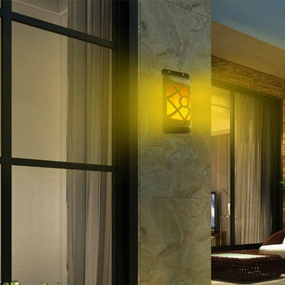 

1/2/4 Pcs Solar Light Path Flame Light 66 LED Flickering Outdoor Waterproof Fence Garden Wall Lights QP2