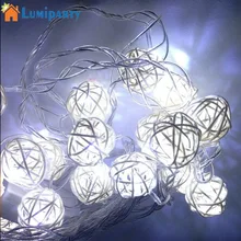 LumiParty светодиоды ротанг Ball Строка Lichterkette Solarbetriebene Lichterketten Led Weihnachten Hochzeit Urlaub Dekoration