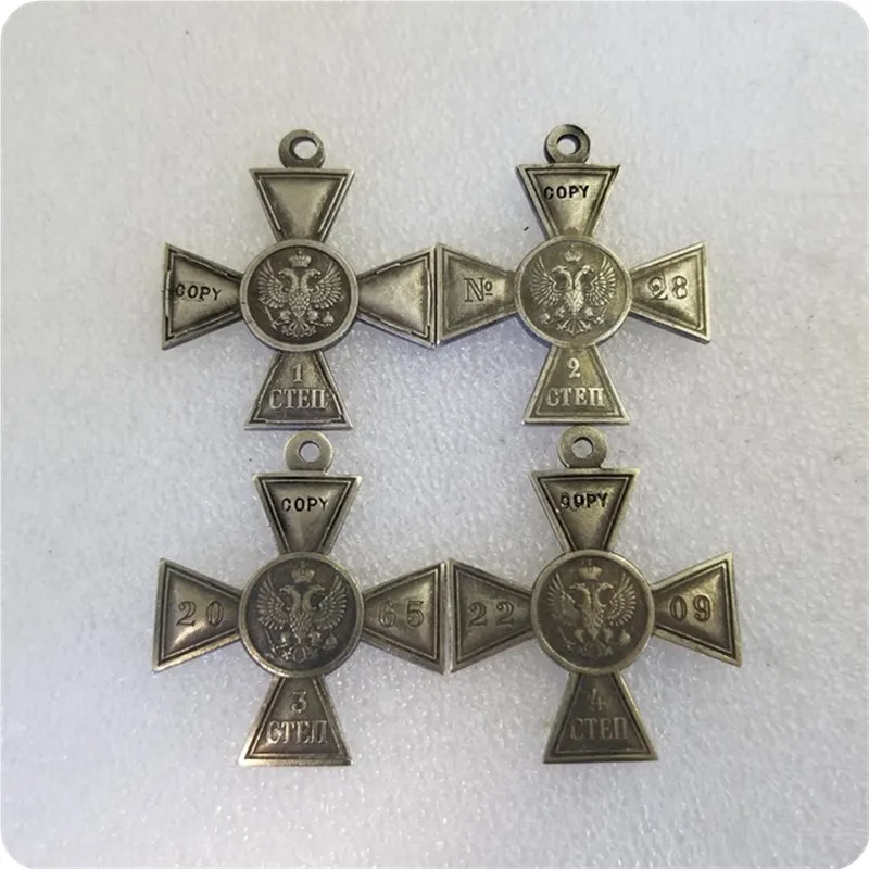 

Type #2_Russia : plated silver-medals 1,2,3,4 Cent -replica medal badge COPY