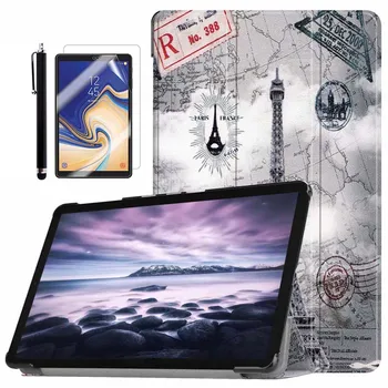 

Folio Smart Case w/Unique Flower Design Microfiber Lining Hard Back Cover for Samsung Galaxy Tab A 10.5'' 2018 SM-T590 / SM-T595