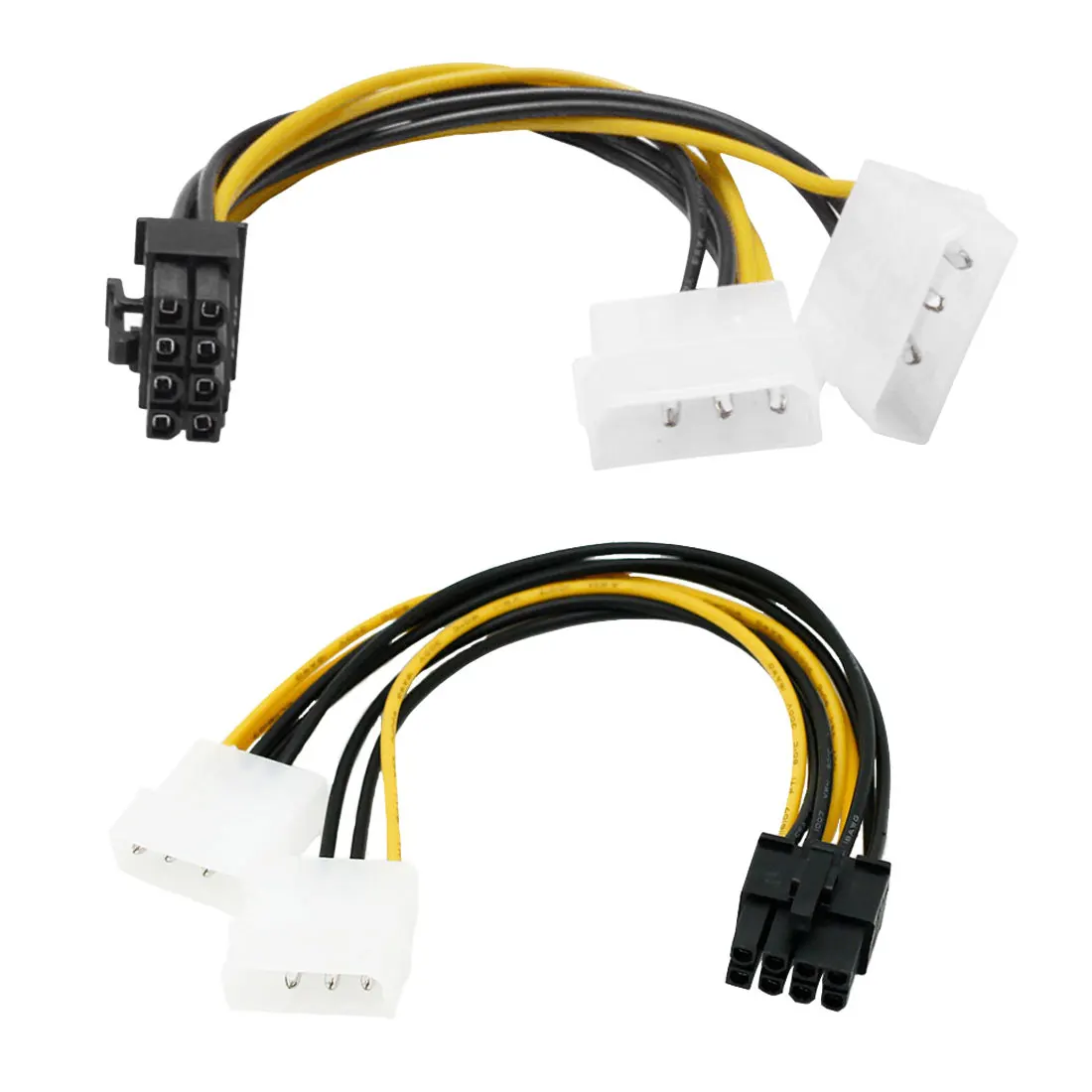 20 см 6 дюймов 2 x Molex 4 pin к 8 контактный PCI Express Видеокарта Pci e ATX PSU кабель
