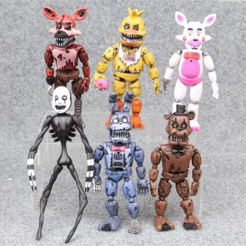 6 Pcs/Set Five Night At Freddy Anime Figure Fnaf Bear Action Figure Pvc  Model Freddy Toys For Children Gifts