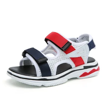 

Children Mesh Patchwork Sandals Little Kids Summer Flat Heels Footwear Boys Breathable Wear Resistant Beach Shoes AA51174
