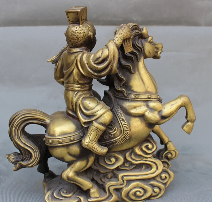 SCY песни voge gem S2868 12 "Китайский Бронзовый Год Зодиака Monkey King Ездить Статуя Коня на