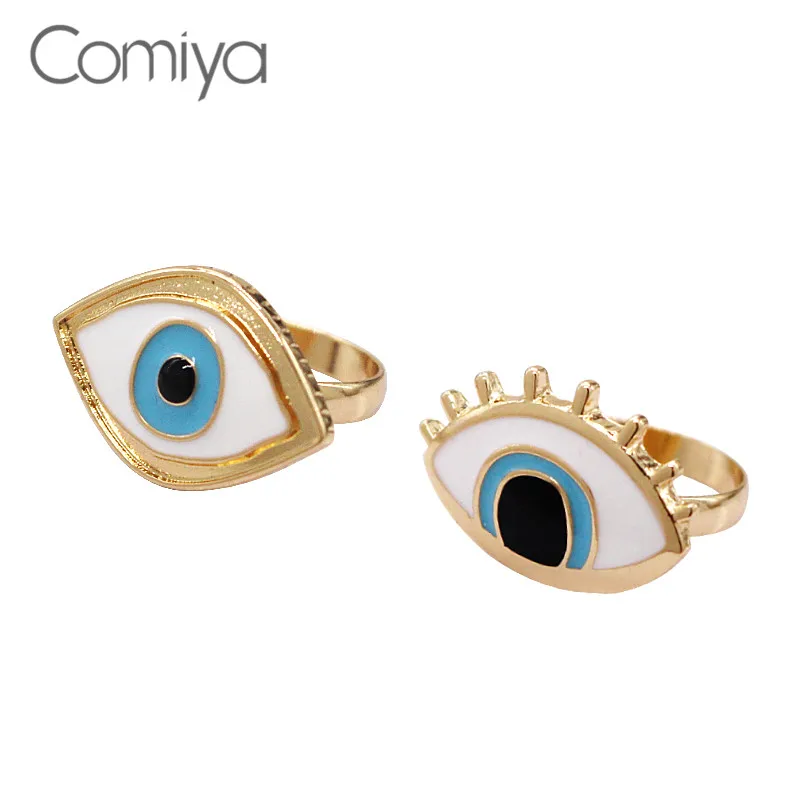 

Comiya Gold Color Alloy Bague Homme Jewellery Big Enamel Gift Anel For Women Rings Wholesale Bijoux Femme Fashion Jewelry CC