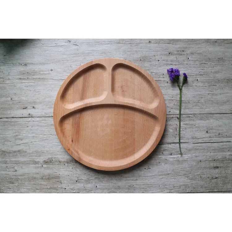 

Wood Dishes and Plates for Breakfast Grid Dinner Plates Dishes for Restaurant Tableware for Children Fruit Cake Dessert Plate