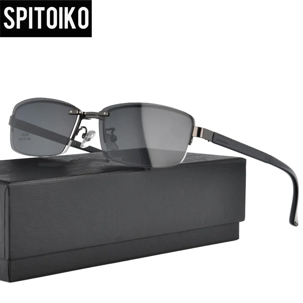 

Polarized Sunglasses Half Rim Clip On Eyeglasses Metal Optical Frame Sun Glasses Sunshades S9328
