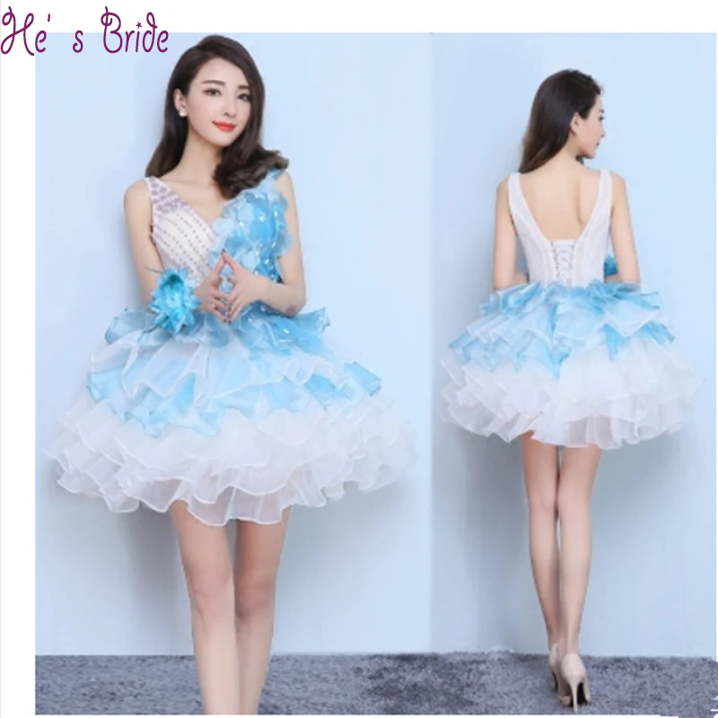 Buy Customized Cheap Tiered Mini Cocktail Dresses with