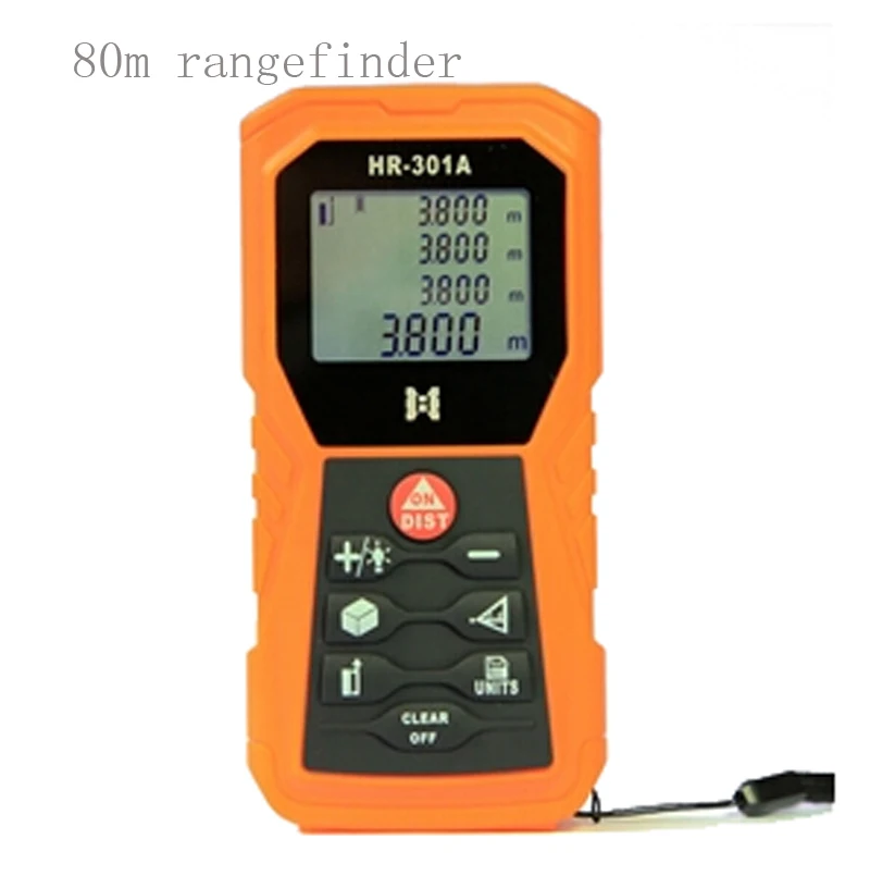 

Handheld laser distance tester 80m rangefinder ,measuring tool range finder tape angle of level measurement HR-301A