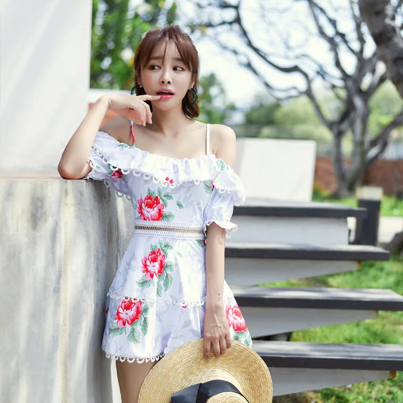 

2019 Swimsuit Bathing Suit Women One Piece Beautiful Separate Fused Female Swimwear For Lovely Japanese Girl New Skirt Connected
