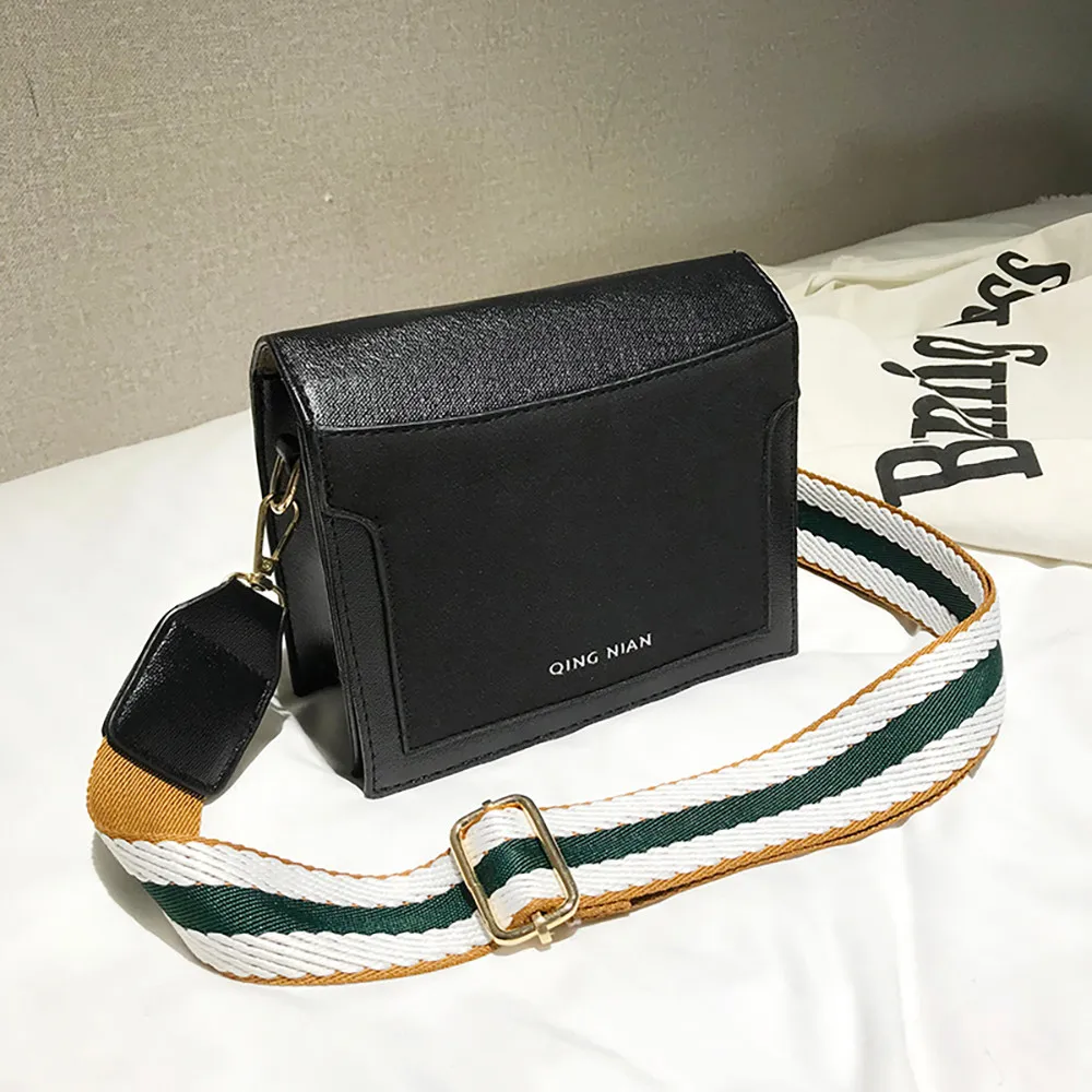 

Women fashion Small Square Bag Simple Cross body Bag Female Messenger Bags Wide Shoulder Strap Bags bolsos mujerA1121