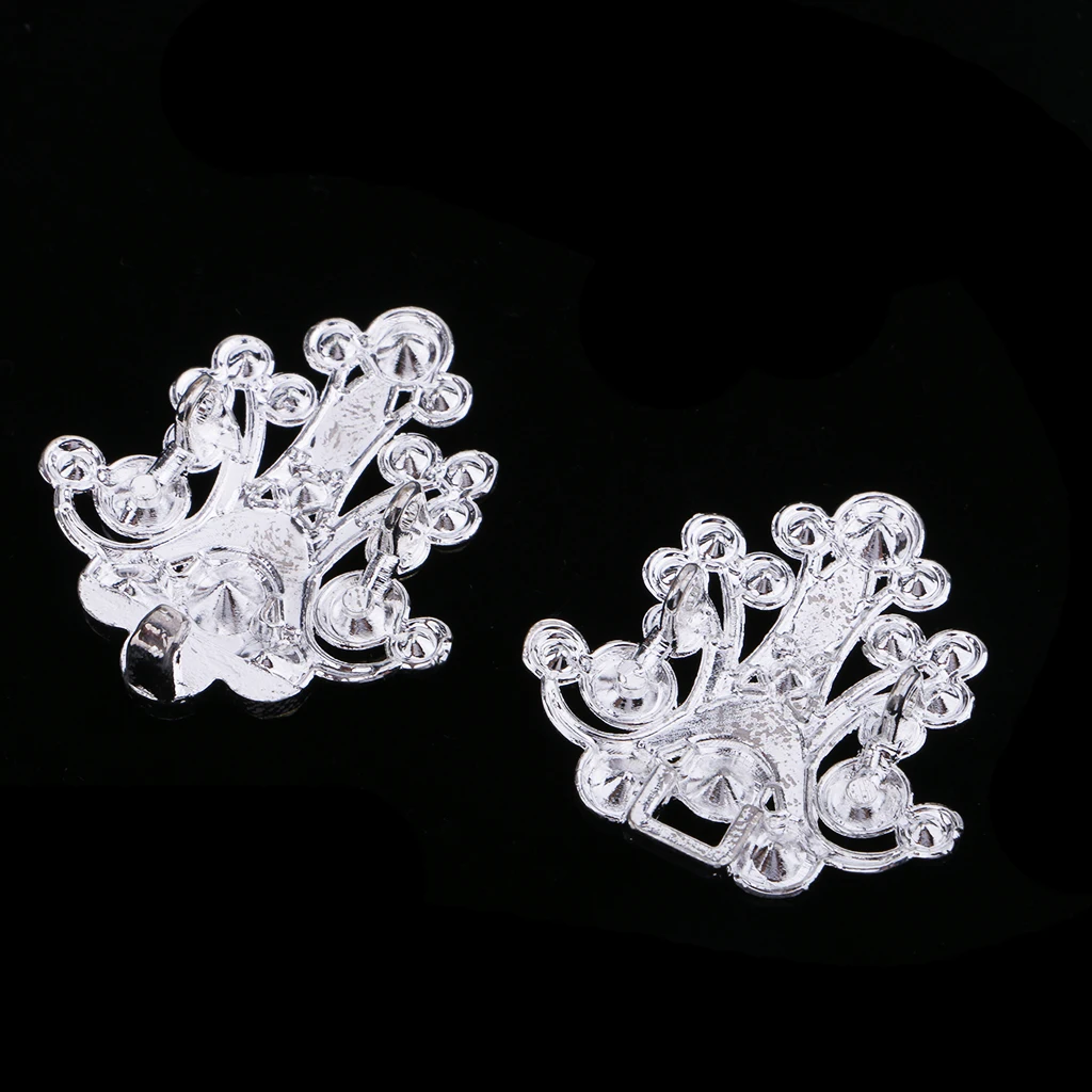 fityle 1 Pair Crafts Closure Clasps Button Flower Crystal Metal Hook Eyes Clasp Garment Fastener Sewing Supplies