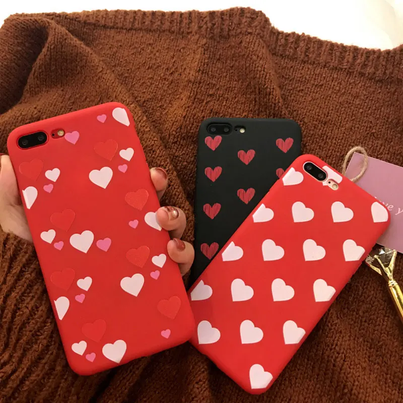 Boucho сердце любовь пары телефон чехол для iPhone 6 6S 7 8 Plus x Карамельный Цвет Мягкие TPU х