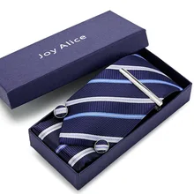 Gift box packing men brand luxury necktie pocket square Cufflinks,pin Men neck ties silk tie set cufflinks handkerchief charming plating white steel cufflinks for men protractor set square pair