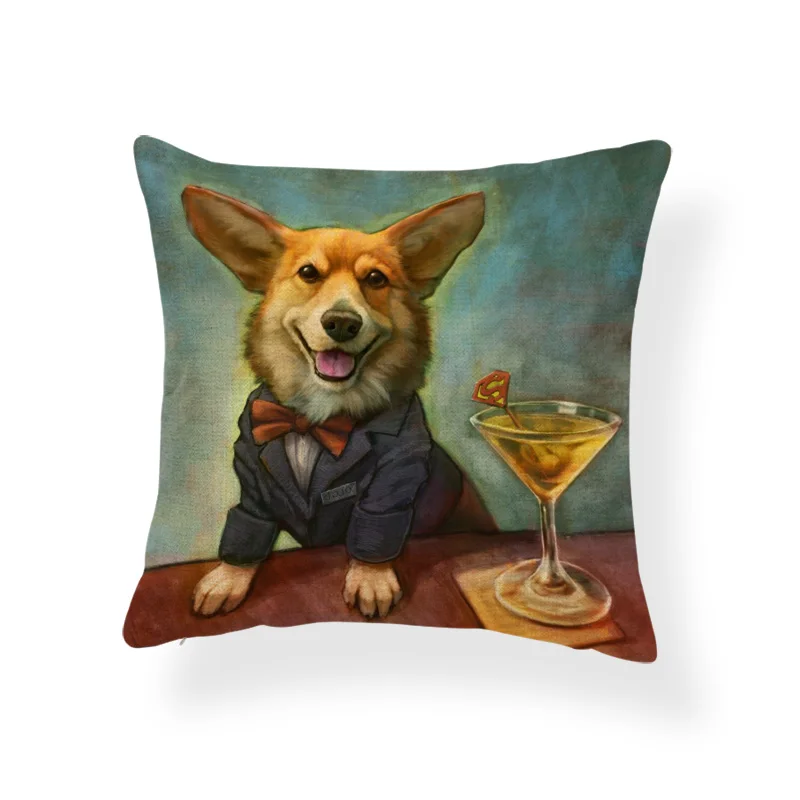 Animal Dog Cover Corgi Pug Cushion Pillow Case  French Bulldog Chihuahua Pillow