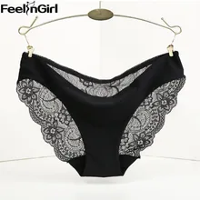 

FeelinGirl Hot Sale Women's Lace Panties Low Rise Seamless Traceless Underwear Panties Briefs Ladies Panties S-2XL New -E