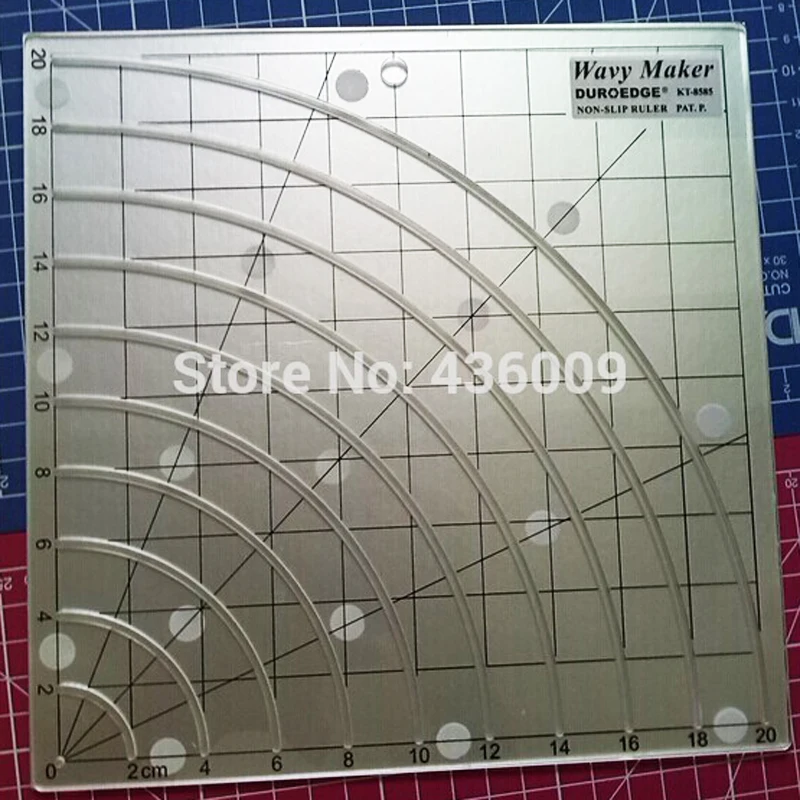 

Free shipping 1 pcs Patchwork ruler sewing quilting foot wave shape cutting ruler slotted slip feet 20 * 20CM KT-8585 120 g