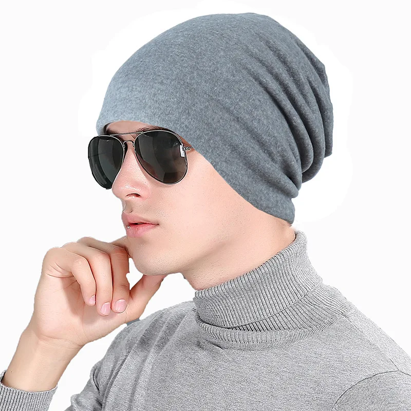 XPeople Мягкая флисовая громоздкая длинная шапочка для мужчин и женщин, зимняя хлопковая теплая шапка с подкладкой, толстая шапка с черепом - Цвет: Light gray