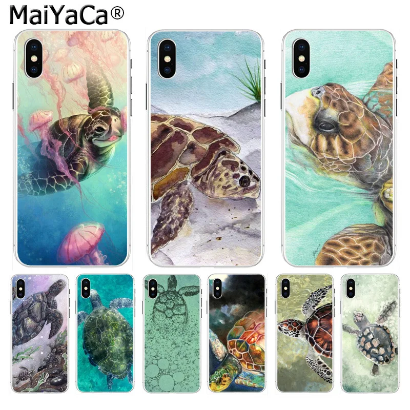 Чехол для телефона MaiYaCa с черепаховой акварелью Apple iphone 11 pro 8 7 66S Plus X 5S SE XS MAX