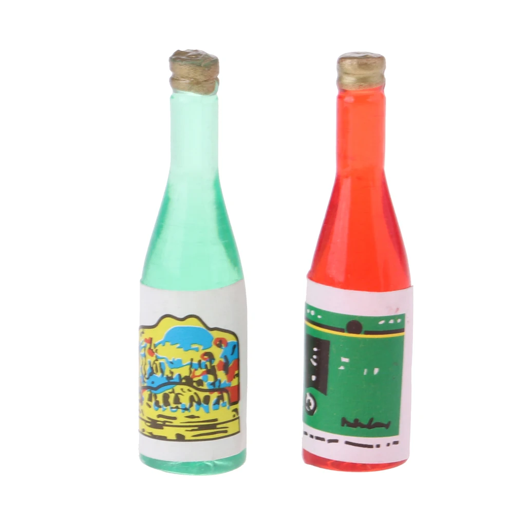 Kitchen Miniatures Decoration Drink Wine Juice Bottles for 1:12 Scale Dollhouse