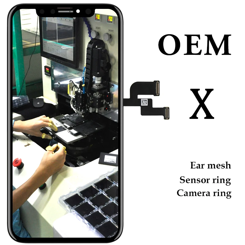 

5pcs For iPhone X LCD Display No Dead Pixel Black Tianma AMOLED OEM High Quality Touch Screen Digitizer Assembly Spare Parts