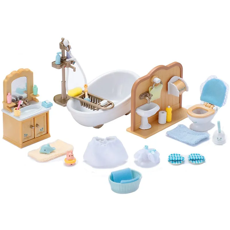 Sylvanian Families кукольный домик мебель аксессуары для ванной сцены туалет ванна Playset No Figure New 5034