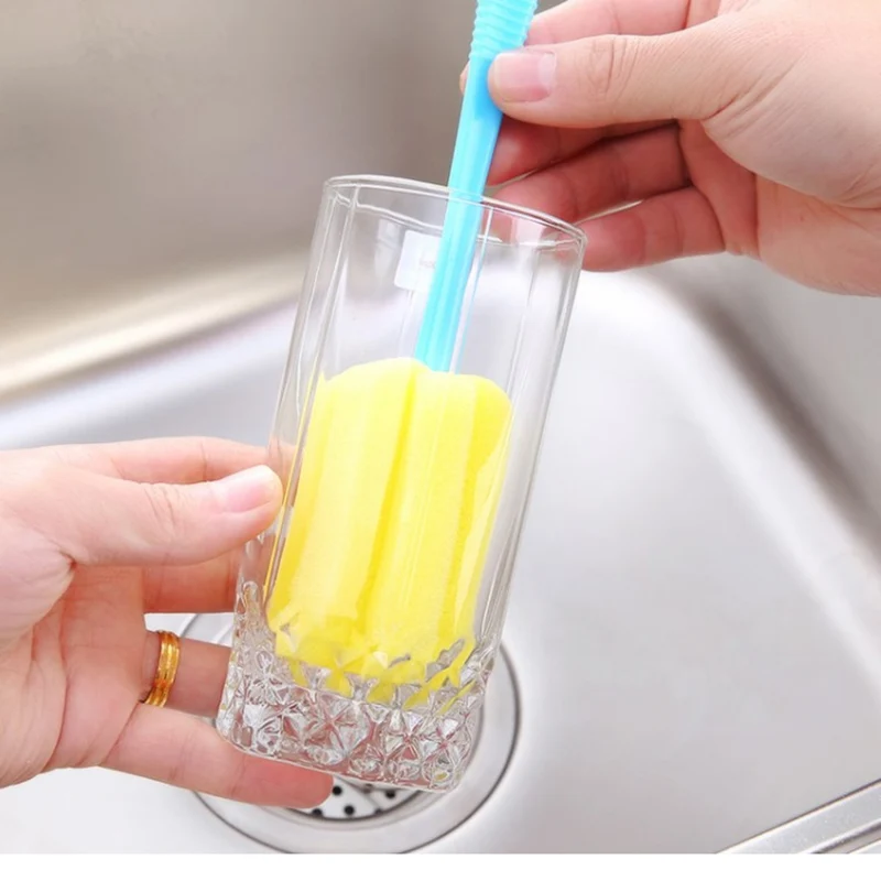 2Pcs Glass Cup Cleaning Sponge Brushes Milk Bottle Cleaning Brush