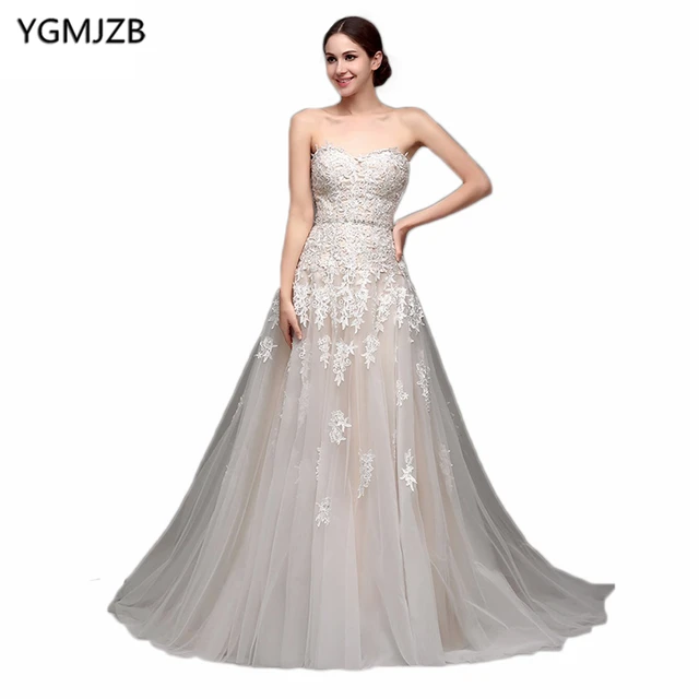 Champagne Lace Wedding Dress