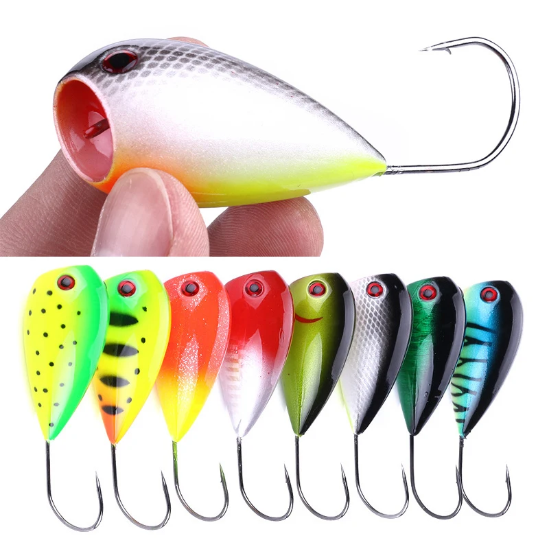 

INFOF 8-pieces Hard Bait Lures Popper Topwater Lure 8cm/13g Artificial Bait Floating Fishing Lure for Bass Pike Fishing