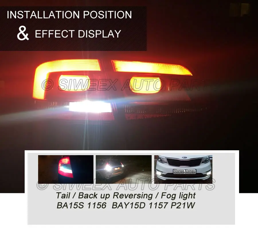 1 шт. Автомобильные светодиодные лампы 1156 BA15S 1157 BAY15D P21W 12 SMD 3030 указатели поворота